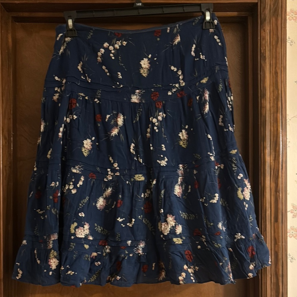 Floral Blue Skirt Chaps size 16